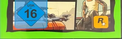 Grand Theft Auto: San Andreas, the USK square on its front