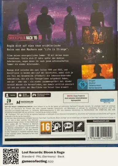 Lost Records: Bloom & Rage PlayStation 5, Germany box back