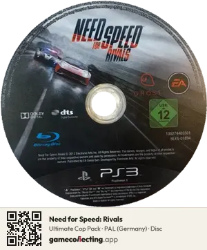 Need for Speed: Rivals PlayStation 3, PAL disc