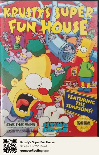 Krusty's Super Fun House Sega Mega Drive / Genesis, NTSC box front