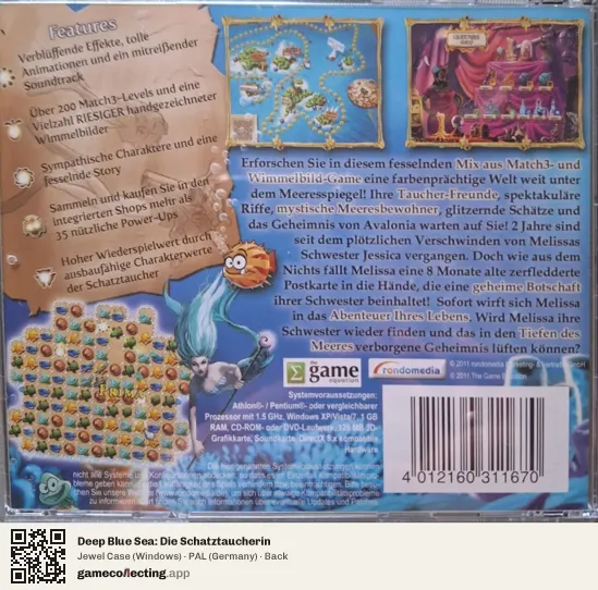 Deep Blue Sea: Die Schatztaucherin Computer, Germany box back