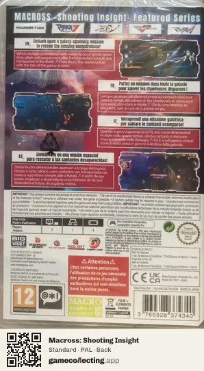 Macross: Shooting Insight Nintendo Switch, PAL box back