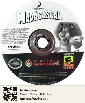 Madagascar Nintendo GameCube, NTSC disc