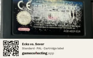 Ecks vs. Sever Game Boy Advance, PAL cartridge label