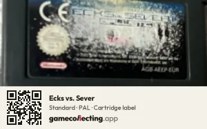 Ecks vs. Sever Game Boy Advance, PAL cartridge label