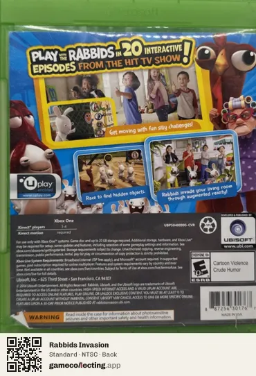 Rabbids Invasion Xbox One, NTSC box back