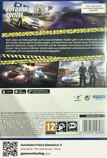 Autobahn Police Simulator 3 PlayStation 5, Germany box back