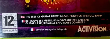 Guitar Hero: Smash Hits, the PEGI square on its front