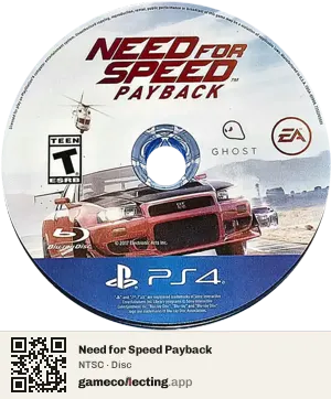 Need for Speed Payback PlayStation 4, NTSC disc