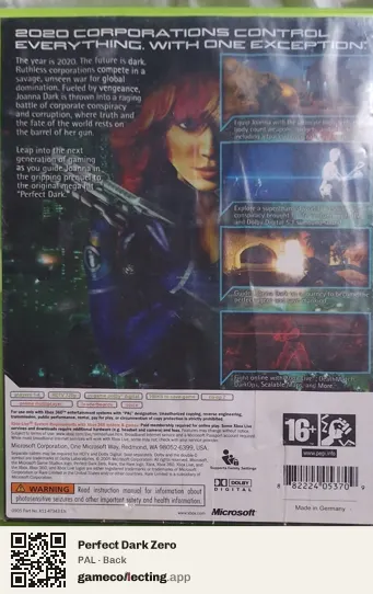 Perfect Dark Zero Xbox 360, PAL box back