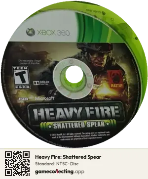 Heavy Fire: Shattered Spear Xbox 360, NTSC disc