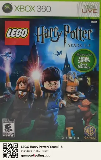 LEGO Harry Potter: Years 1-4 Xbox 360, NTSC box front