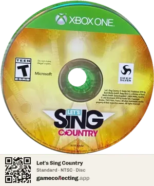 Let's Sing Country Xbox One, NTSC disc