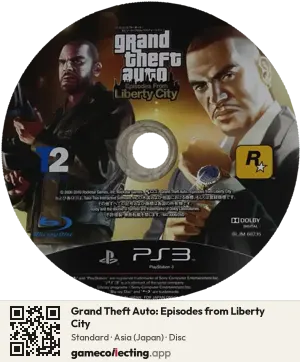 Grand Theft Auto: Episodes from Liberty City PlayStation 3, Asia disc