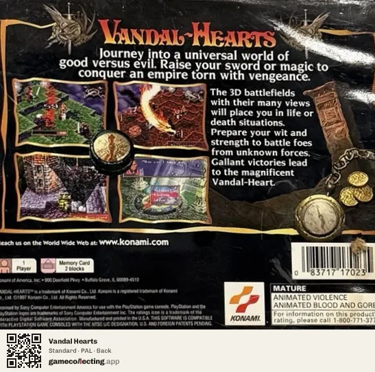 Vandal Hearts PlayStation, PAL box back