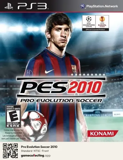 Pro Evolution Soccer 2010 PlayStation 3, NTSC box front