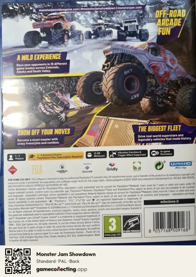 Monster Jam Showdown PlayStation 5, PAL box back