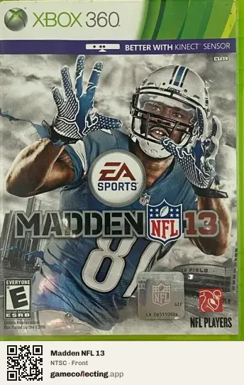 Madden NFL 13 Xbox 360, NTSC box front