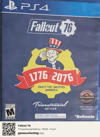 Fallout 76 PlayStation 4, NTSC box front