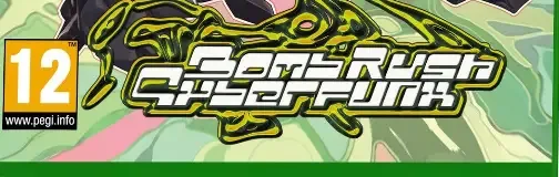 Bomb Rush Cyberfunk, the PEGI square on its front