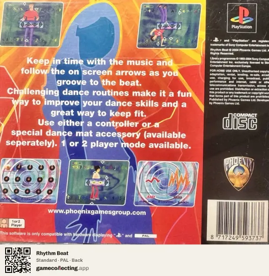 Rhythm Beat PlayStation, PAL box back