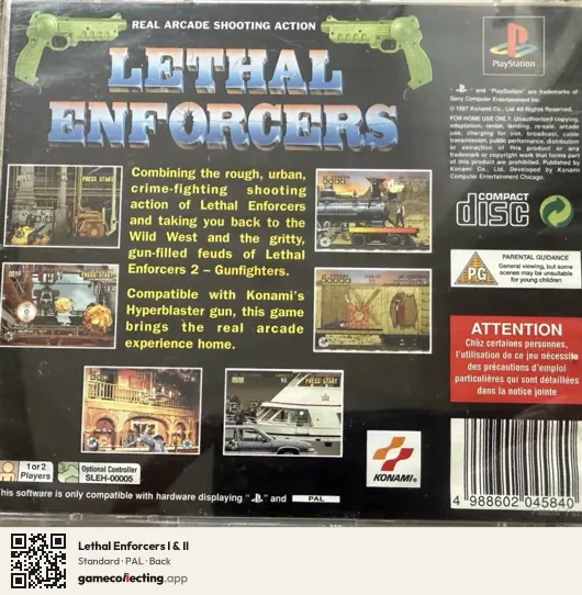 Lethal Enforcers I & II PlayStation, PAL box back