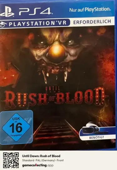 Until Dawn: Rush of Blood PlayStation 4, Germany box front