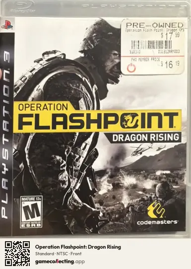 Operation Flashpoint: Dragon Rising PlayStation 3, NTSC box front