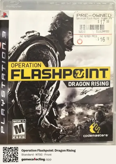 Operation Flashpoint: Dragon Rising PlayStation 3, NTSC box front