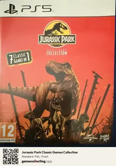 Jurassic Park Classic Games Collection PlayStation 5, PAL box front