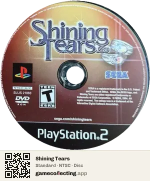 Shining Tears PlayStation 2, NTSC disc