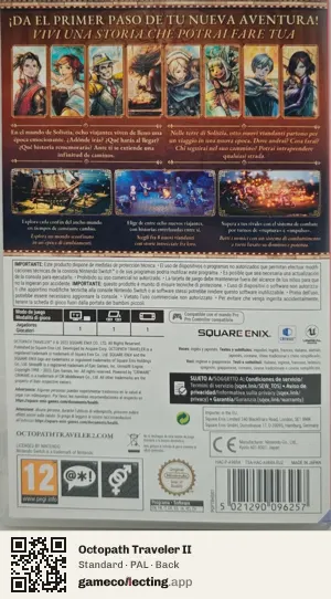 Octopath Traveler II Nintendo Switch, PAL box back
