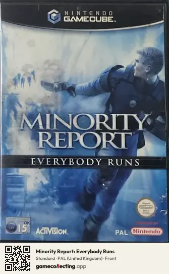 Minority Report: Everybody Runs Nintendo GameCube, United Kingdom box front