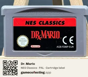 Dr. Mario Game Boy Advance, PAL cartridge label