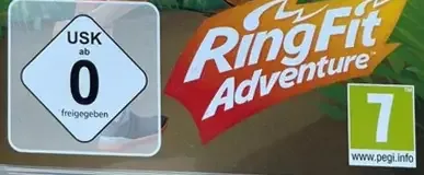 Ring Fit Adventure, the USK square on its front