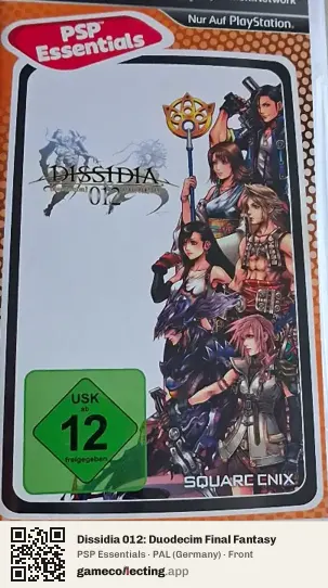 Dissidia 012: Duodecim Final Fantasy PlayStation Portable, Germany box front