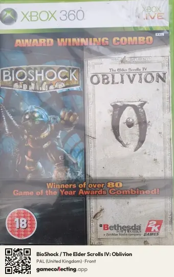 BioShock / The Elder Scrolls IV: Oblivion Xbox 360, United Kingdom box front