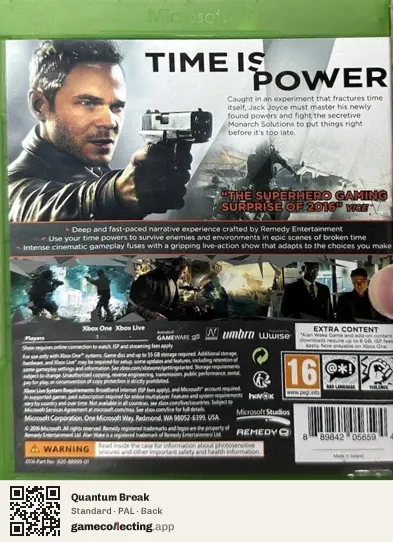 Quantum Break Xbox One, PAL box back