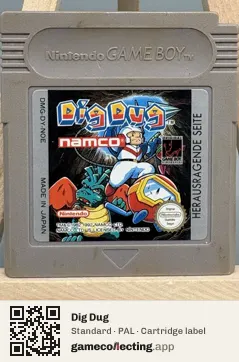 Dig Dug Game Boy, PAL cartridge label