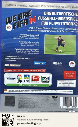 FIFA 14 PlayStation 2, Germany box back