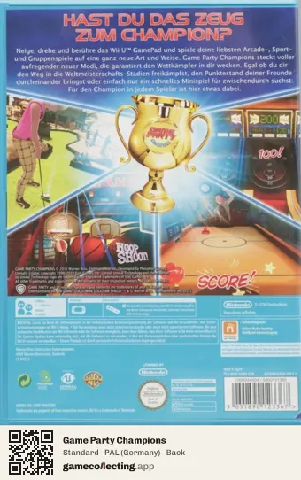 Game Party Champions Nintendo Wii U, Germany box back