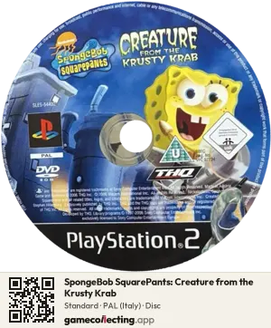 SpongeBob SquarePants: Creature from the Krusty Krab PlayStation 2, PAL disc