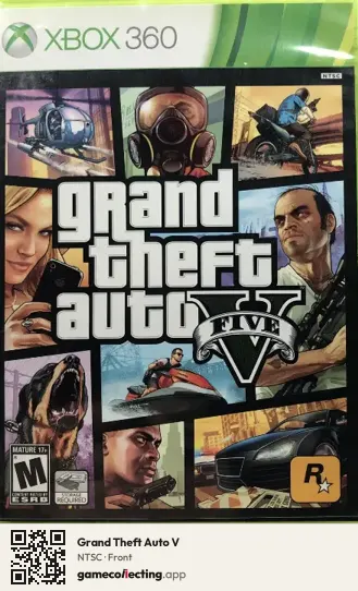 Grand Theft Auto V Xbox 360, NTSC box front