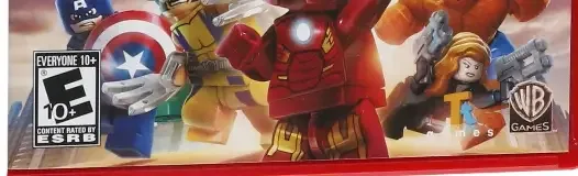 LEGO Marvel Super Heroes, the ESRB box on its front