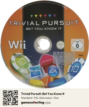 Trivial Pursuit: Bet You Know It Nintendo Wii, PAL disc