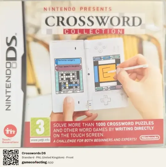 Crosswords DS Nintendo DS, United Kingdom box front