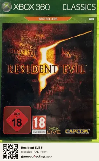 Resident Evil 5 Xbox 360, PAL box front