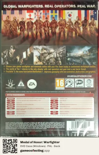 Medal of Honor: Warfighter Computer, PAL box back