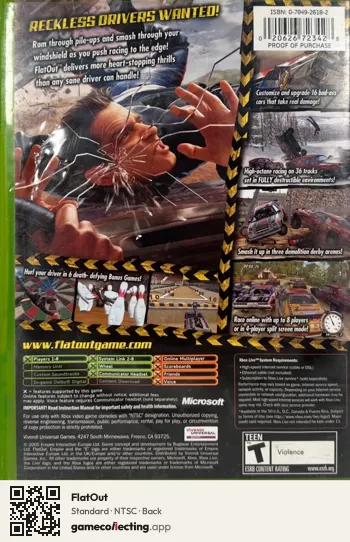 FlatOut Xbox, NTSC box back