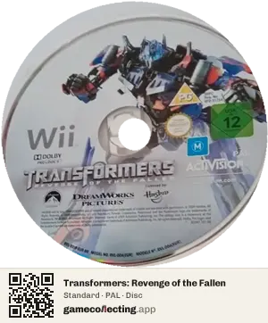 Transformers: Revenge of the Fallen Nintendo Wii, PAL disc